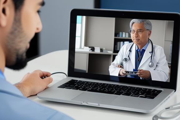 Doctor using telemedicine technology