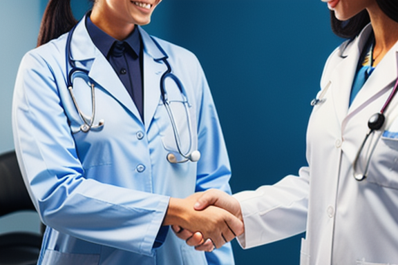 Doctor shaking hands with a patient