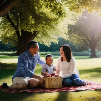 Family enjoying a picnic