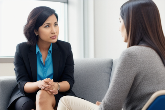 Psychologist and patient during a therapy session