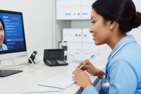 Doctor conducting a teleconsulta with a patient