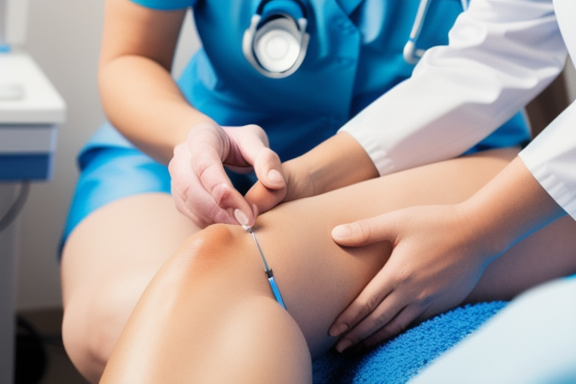 Medical professional examining a patient's injured joint