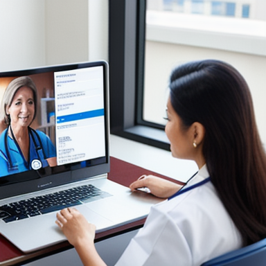 Doctors discussing patient's electronic health records