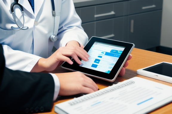 Doctor using a digital tablet