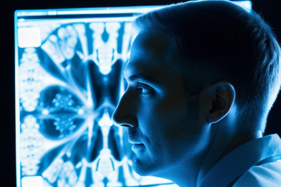 Radiologist examining an X-ray image