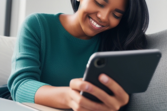 Person using smartphone for online mental health resources