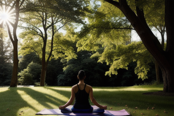 Person practicing yoga in a peaceful outdoor setting