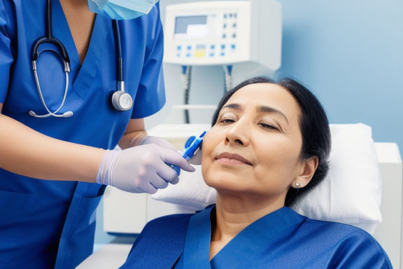 Patient undergoing a minimally invasive treatment