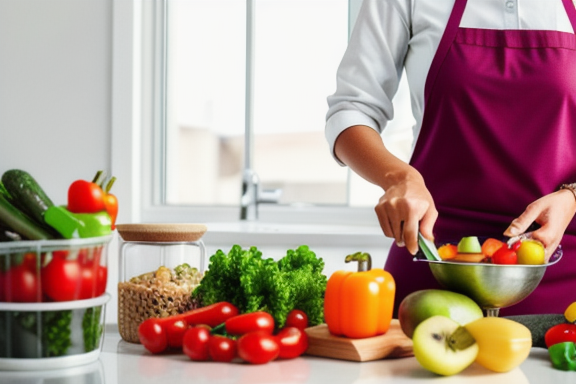 Person preparing a healthy meal