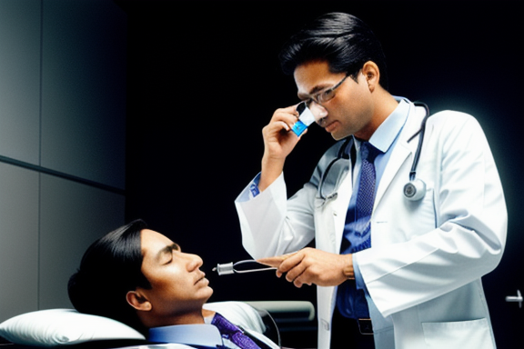 Doctor performing a medical examination on a worker