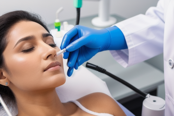 Dermatologista examinando a pele de um paciente