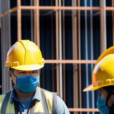 Workers in a construction site