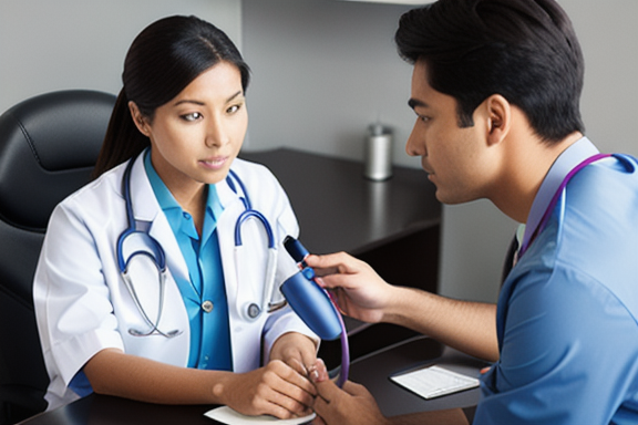 Doctor examining a patient's heart with a stethoscope