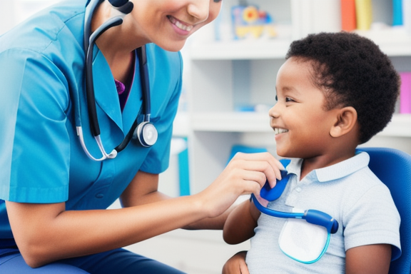 Pediatrician examining a child