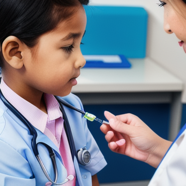 Doctor examining a child during a check-up